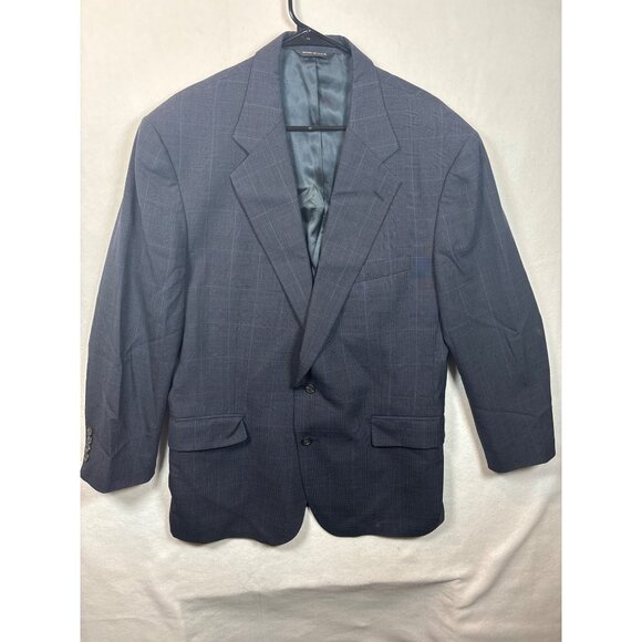 Vtg Polo University polo club by Ralph Lauren Mens Two-Button Navy Plaid 42 - Picture 1 of 16